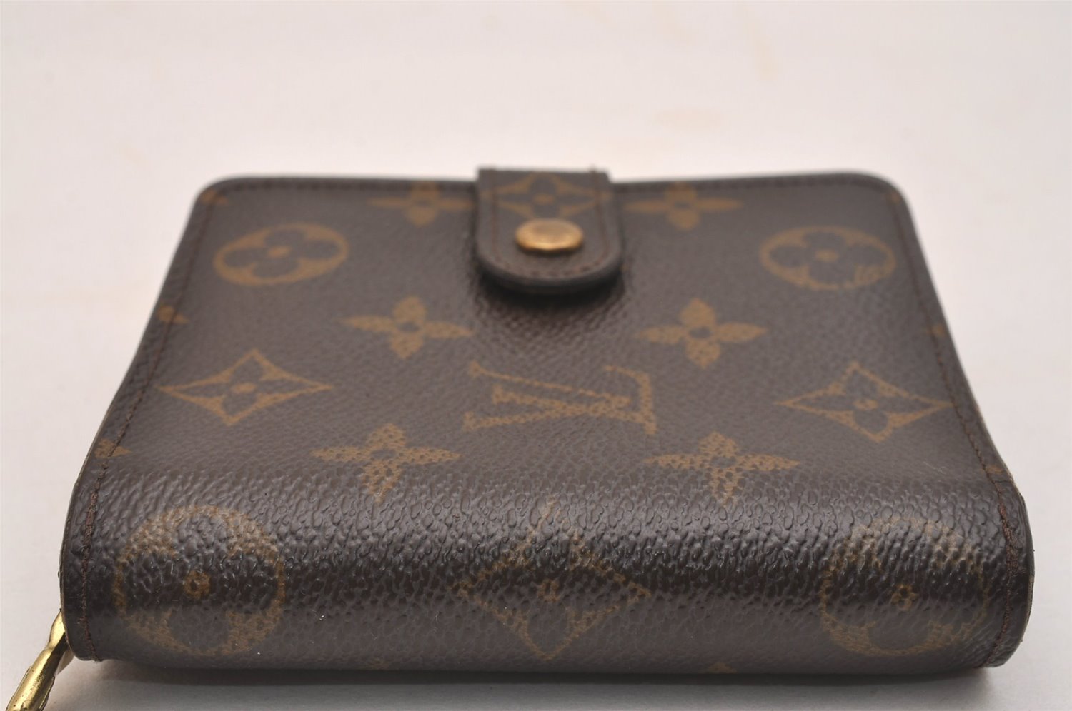 Authentic Louis Vuitton Monogram Compact Zip Bifold Wallet Purse M61667 LV 4369J