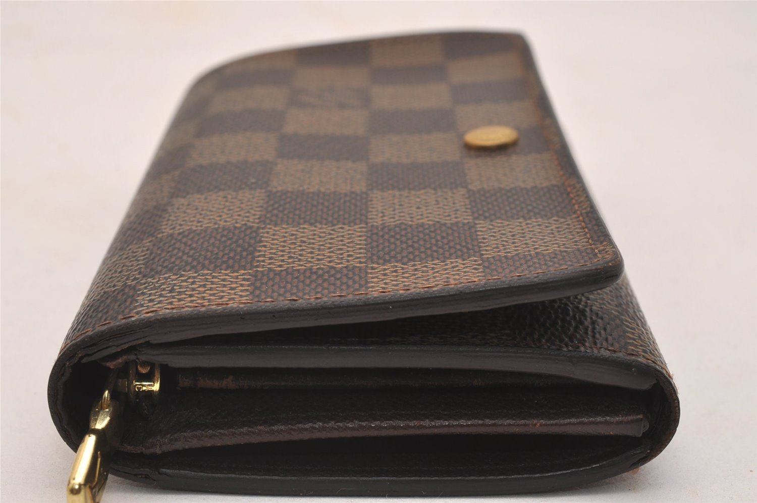 Authentic Louis Vuitton Damier Porte Monnaie Billets Tresor N61730 Wallet 4370J