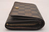 Authentic Louis Vuitton Damier Porte Monnaie Billets Tresor N61730 Wallet 4370J