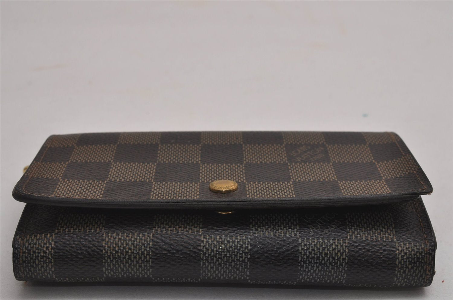 Authentic Louis Vuitton Damier Porte Monnaie Billets Tresor N61730 Wallet 4370J