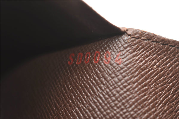 Authentic Louis Vuitton Damier Porte Monnaie Billets Tresor N61730 Wallet 4370J