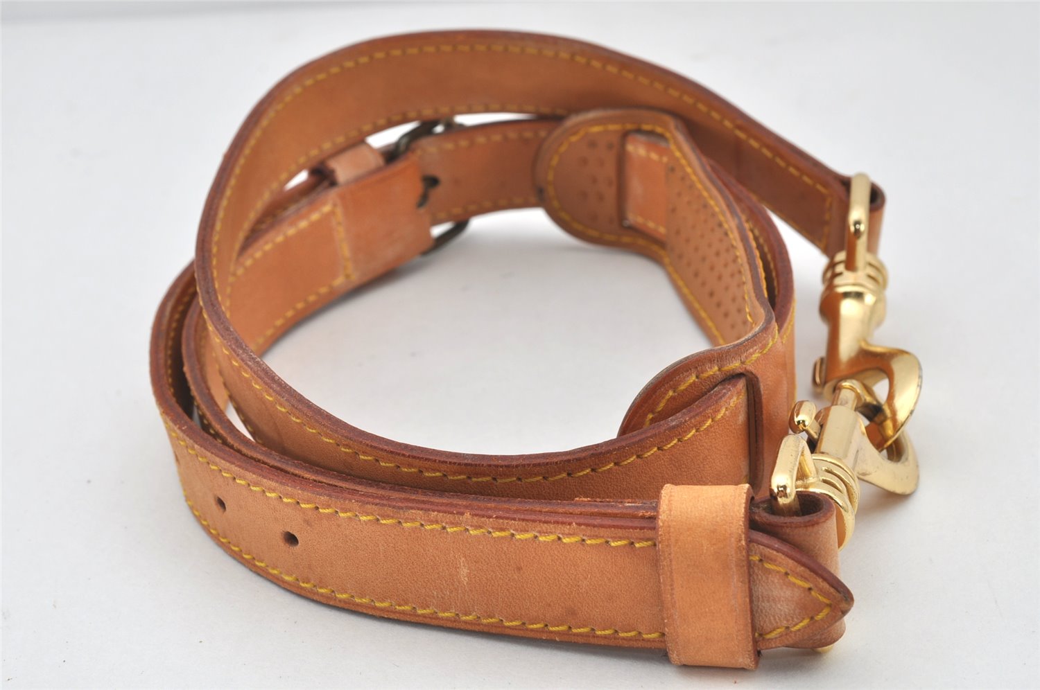 Authentic Louis Vuitton Leather Shoulder Strap Beige 37.2-44.1