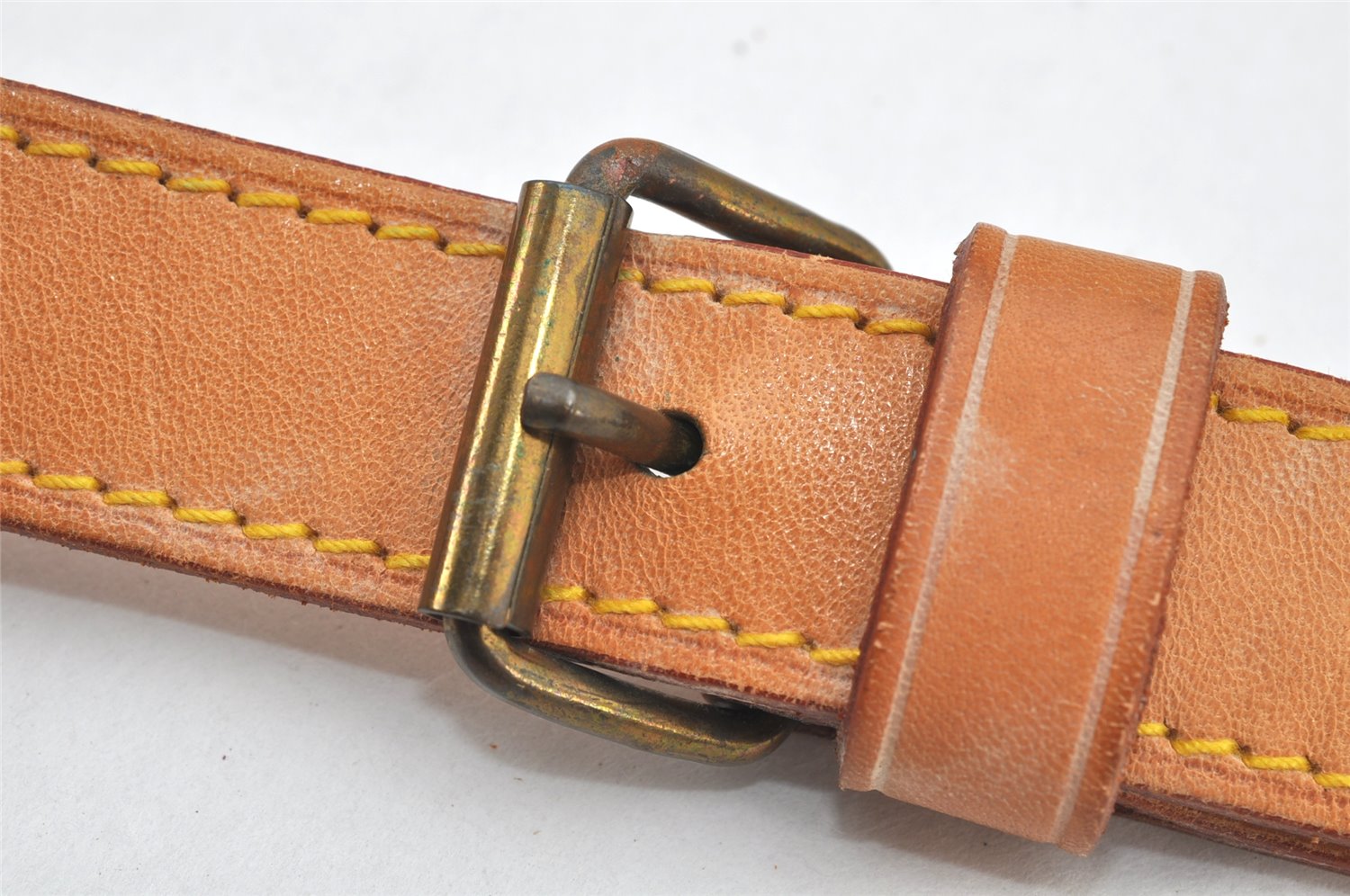 Authentic Louis Vuitton Leather Shoulder Strap Beige 37.2-44.1
