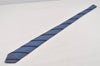 Auth Louis Vuitton Monogram Cravat Stripe Tie Necktie Silk Blue M78575 LV 4371J