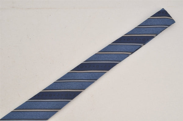 Auth Louis Vuitton Monogram Cravat Stripe Tie Necktie Silk Blue M78575 LV 4371J