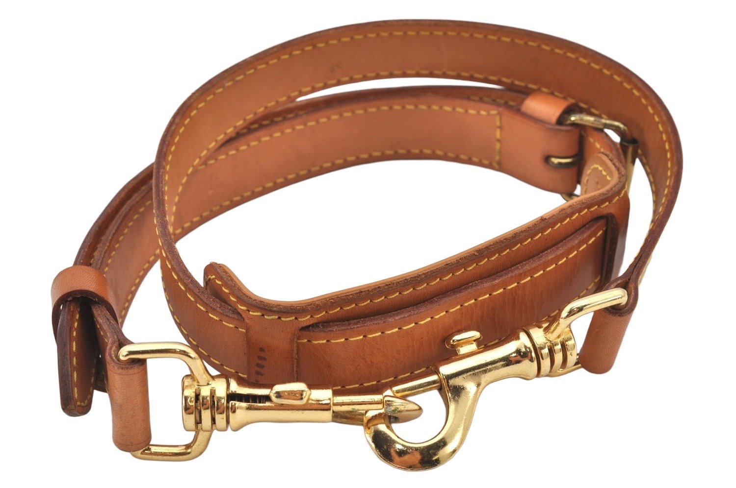 Authentic Louis Vuitton Leather Shoulder Strap Beige 37.4-44.5