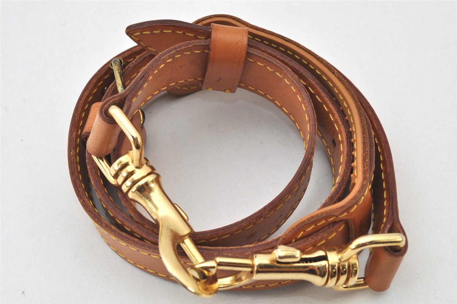 Authentic Louis Vuitton Leather Shoulder Strap Beige 37.4-44.5