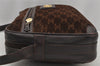 Authentic CELINE Macadam Blason Shoulder Bag Purse Suede Leather Brown 4372J