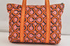 Auth COACH 3D Op Artgram POPPY Tote Bag Canvas Enamel 14983 Pink Orange 4373K