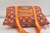 Auth COACH 3D Op Artgram POPPY Tote Bag Canvas Enamel 14983 Pink Orange 4373K