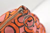 Auth COACH 3D Op Artgram POPPY Tote Bag Canvas Enamel 14983 Pink Orange 4373K