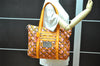 Auth COACH 3D Op Artgram POPPY Tote Bag Canvas Enamel 14983 Pink Orange 4373K