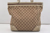 Auth GUCCI Web Sherry Line Mayfair Tote Bag GG Canvas Leather 257062 Brown 4375J