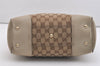 Auth GUCCI Web Sherry Line Mayfair Tote Bag GG Canvas Leather 257062 Brown 4375J