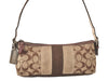 Authentic COACH Signature Shoulder Hand Bag Canvas Suede Leather Brown 4375K