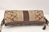 Authentic COACH Signature Shoulder Hand Bag Canvas Suede Leather Brown 4375K