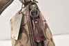 Authentic COACH Signature Shoulder Hand Bag Canvas Suede Leather Brown 4375K