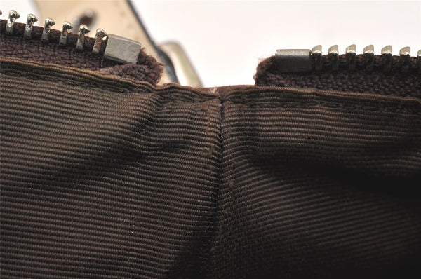 Authentic COACH Signature Shoulder Hand Bag Canvas Suede Leather Brown 4375K