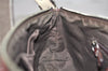 Authentic COACH Signature Shoulder Hand Bag Canvas Suede Leather Brown 4375K