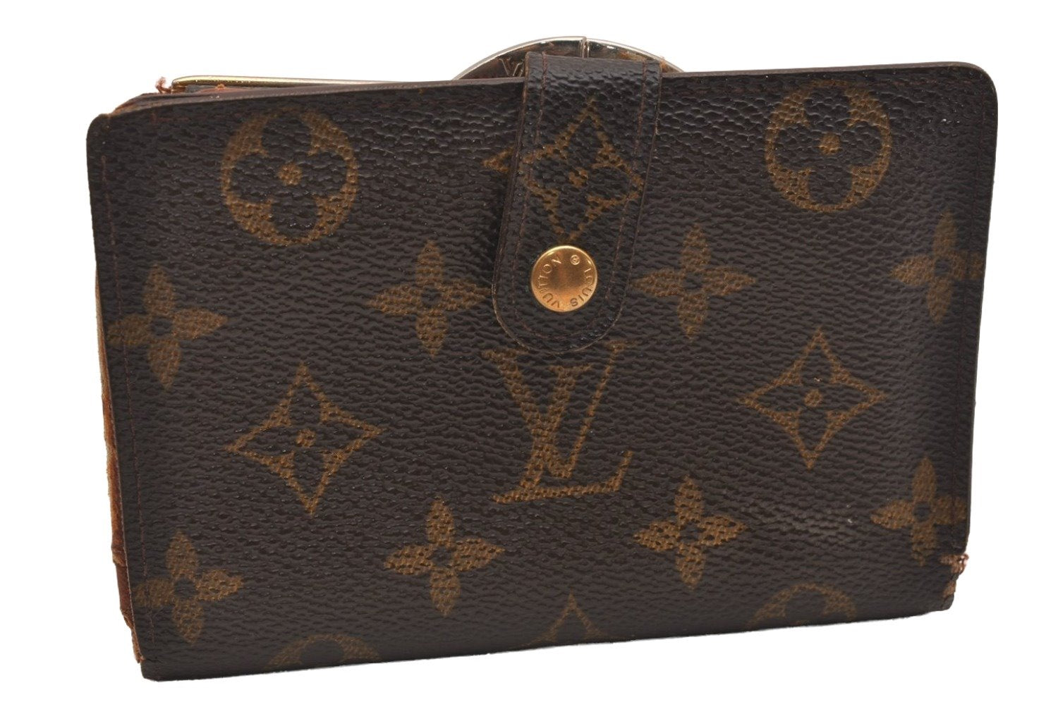 Auth Louis Vuitton Monogram Porte Monnaie Billets Viennois M61663 Wallet 4376J