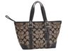 Authentic COACH Signature Hand Tote Bag Purse Canvas Leather 6043 Black 4376K