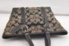 Authentic COACH Signature Hand Tote Bag Purse Canvas Leather 6043 Black 4376K