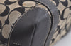 Authentic COACH Signature Hand Tote Bag Purse Canvas Leather 6043 Black 4376K