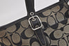 Authentic COACH Signature Hand Tote Bag Purse Canvas Leather 6043 Black 4376K