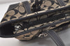 Authentic COACH Signature Hand Tote Bag Purse Canvas Leather 6043 Black 4376K