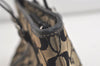 Authentic COACH Signature Hand Tote Bag Purse Canvas Leather 6043 Black 4376K