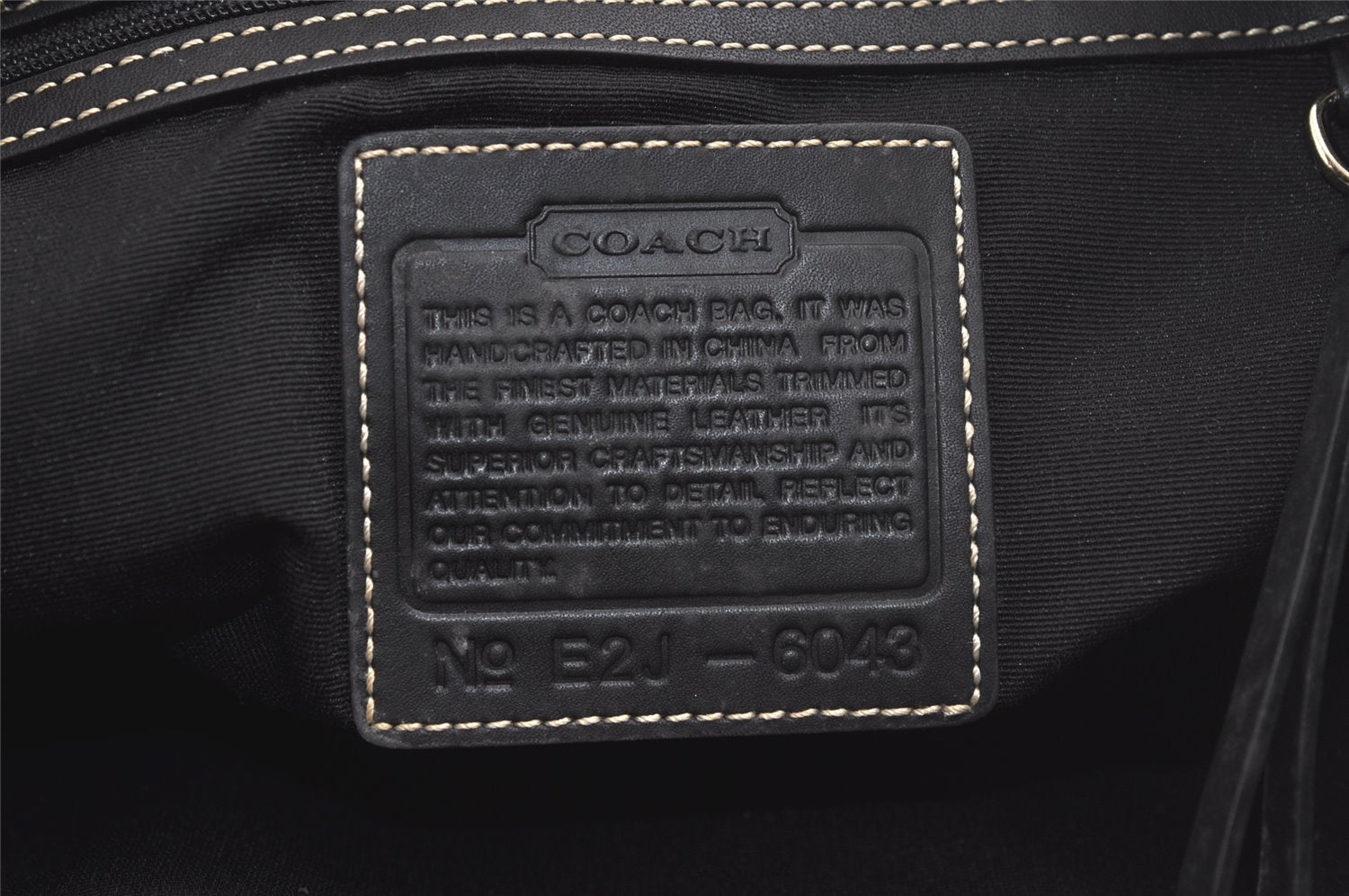 Authentic COACH Signature Hand Tote Bag Purse Canvas Leather 6043 Black 4376K