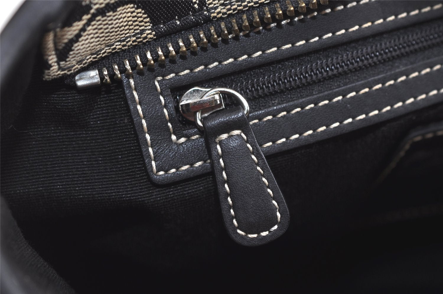 Authentic COACH Signature Hand Tote Bag Purse Canvas Leather 6043 Black 4376K