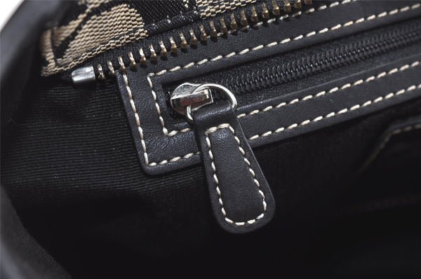 Authentic COACH Signature Hand Tote Bag Purse Canvas Leather 6043 Black 4376K