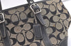 Authentic COACH Signature Hand Tote Bag Purse Canvas Leather 6043 Black 4376K