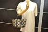 Authentic COACH Signature Hand Tote Bag Purse Canvas Leather 6043 Black 4376K