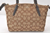 Authentic COACH Signature 2Way Hand Bag Canvas Leather F57830 Brown 4377K