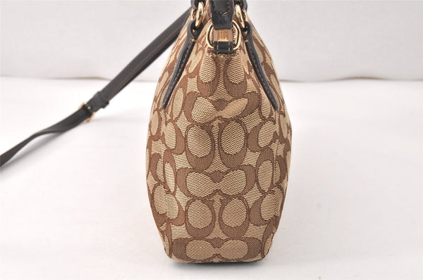 Authentic COACH Signature 2Way Hand Bag Canvas Leather F57830 Brown 4377K