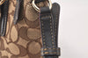 Authentic COACH Signature 2Way Hand Bag Canvas Leather F57830 Brown 4377K