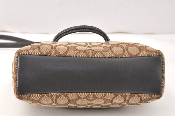 Authentic COACH Signature 2Way Hand Bag Canvas Leather F57830 Brown 4377K