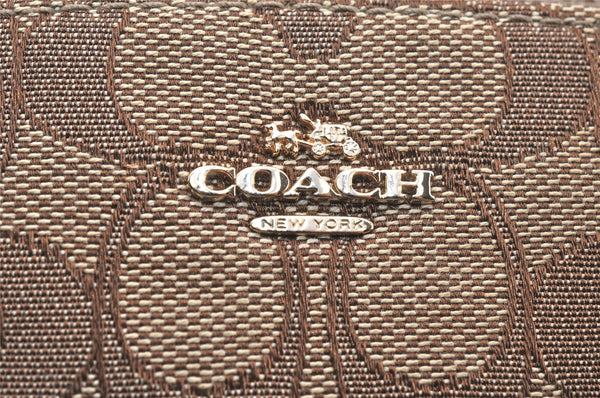 Authentic COACH Signature 2Way Hand Bag Canvas Leather F57830 Brown 4377K