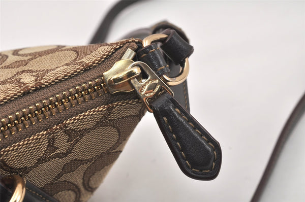 Authentic COACH Signature 2Way Hand Bag Canvas Leather F57830 Brown 4377K