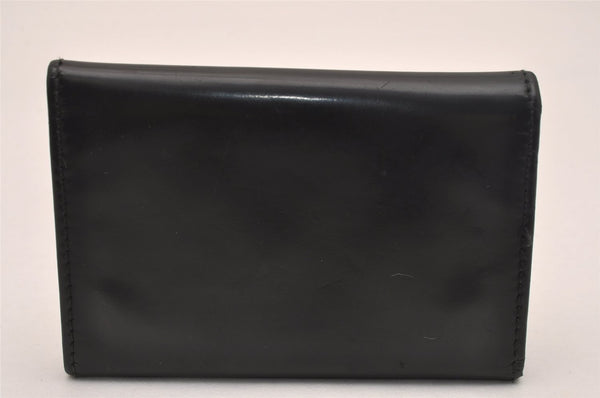 Authentic GUCCI Vintage 6 Hooks Key Case Purse Leather Black 4378J