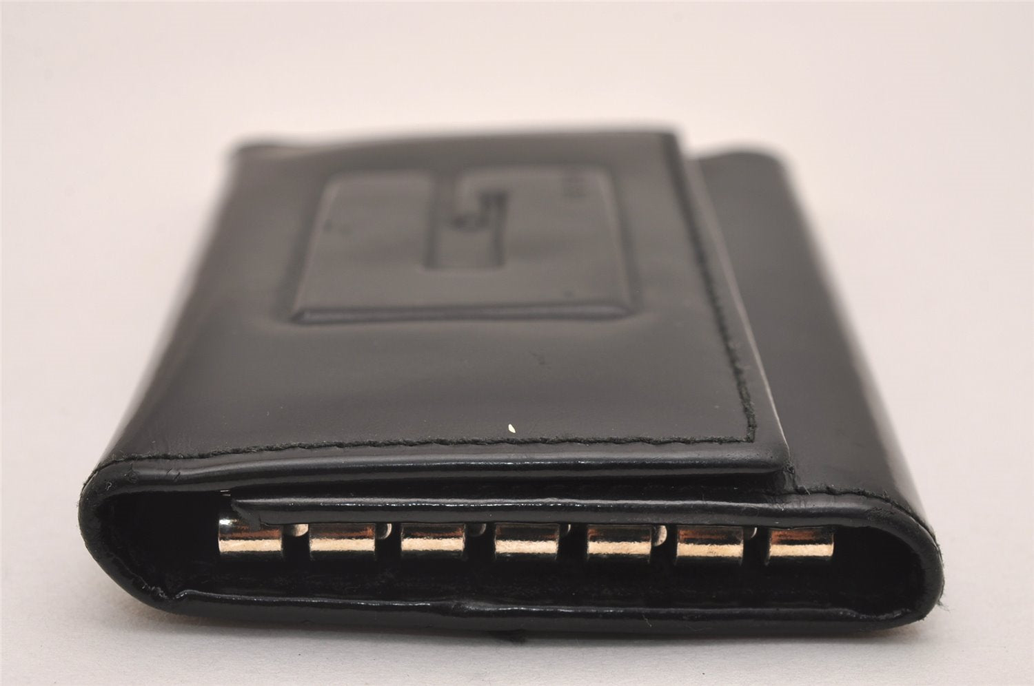 Authentic GUCCI Vintage 6 Hooks Key Case Purse Leather Black 4378J