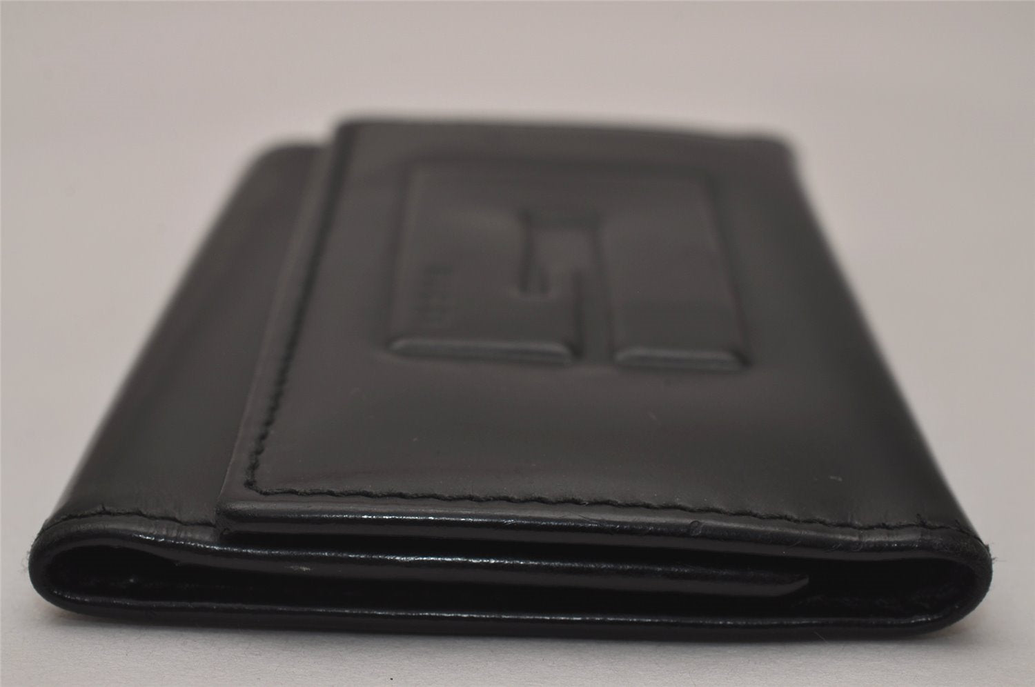 Authentic GUCCI Vintage 6 Hooks Key Case Purse Leather Black 4378J