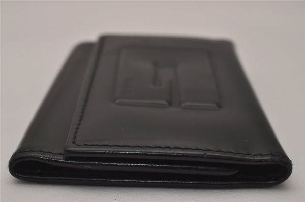 Authentic GUCCI Vintage 6 Hooks Key Case Purse Leather Black 4378J