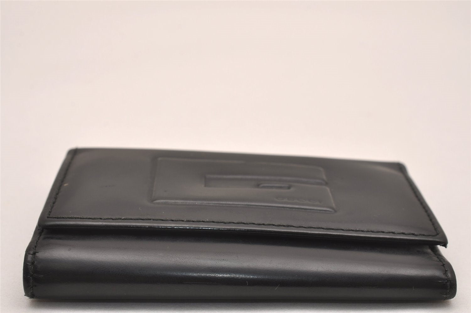 Authentic GUCCI Vintage 6 Hooks Key Case Purse Leather Black 4378J