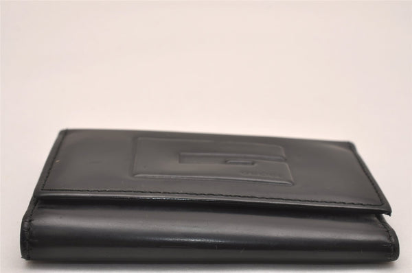 Authentic GUCCI Vintage 6 Hooks Key Case Purse Leather Black 4378J
