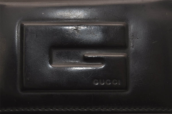 Authentic GUCCI Vintage 6 Hooks Key Case Purse Leather Black 4378J