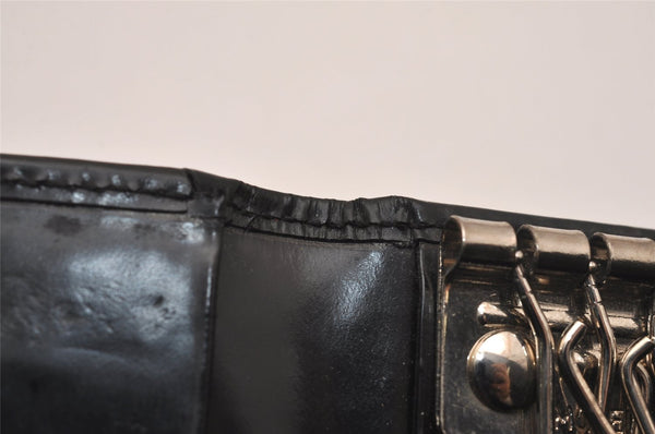 Authentic GUCCI Vintage 6 Hooks Key Case Purse Leather Black 4378J