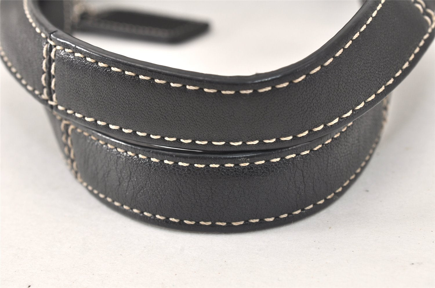Authentic COACH Signature Shoulder Hand Bag Canvas Leather 7025 Black 4378K